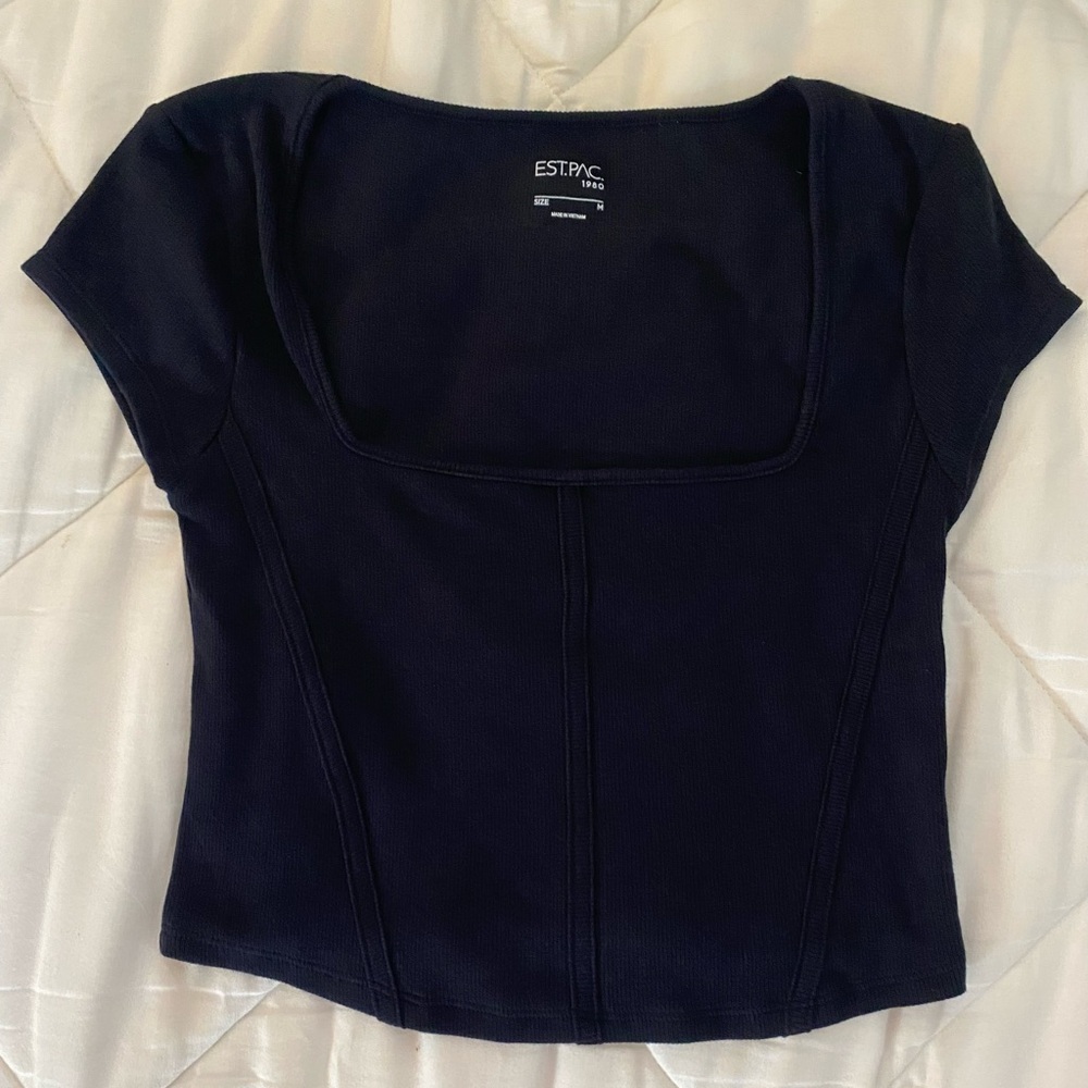 PacSun Black Square Neck Crop Top